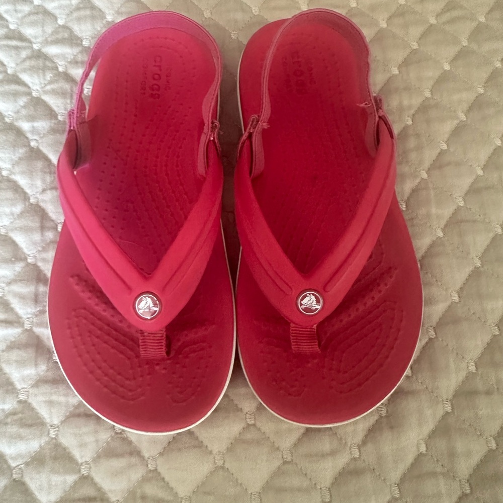 Crocs Red Flip Flops